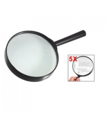 Nikula-Plastik Siyah Yuvarlak Kolu 100mm Dia Büyüteç 5x Büyüteç
