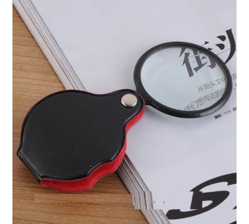 Nikula-5x-50mm-mini Büyüteç,cepte Taşınan,optik Lens Katlanabilir Deri Kaplama-xx1051