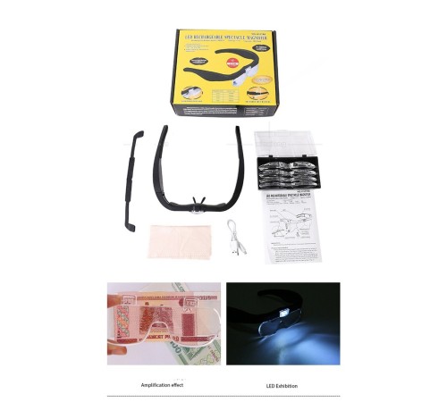 Nikula- Şarjlı gözlük Büyüteç  4 Farklı Lens -11537dc