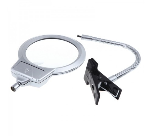 Nikula-2.5X130 MM 5X24 MM LED Aydınlatmalı Büyüteç,Masa üstü Metal Hortum Mandallı-MG15124-C