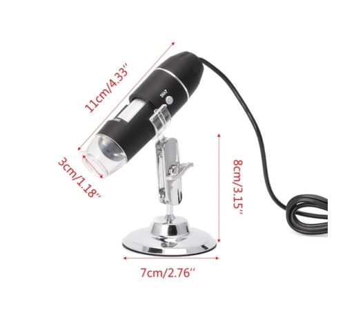 Nikula-1600X USB dijital mikroskop kamera endoskop 8LED büyüteç Metal standı