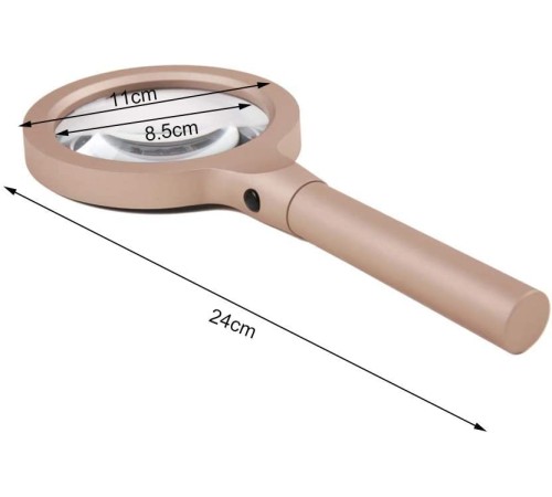 Nikula-12 Led Işıklı 10x Büyüteç  ,Yaşlılar Ve Çocuklar Için Okuma saplı  metal büyüteç 8013