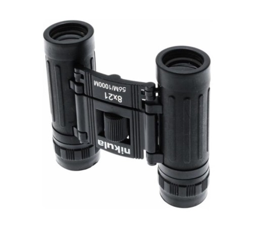 8x21 Nikula Dürbün Siyah  Av Dürbünü 56m/1000m Kauçuk Kaplama