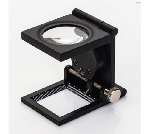 Nikula-28x28 Mm Katlanır Sayaçlı Metal Lüp, 2 LED Işıklı Büyüteç Tekstil Th9005A