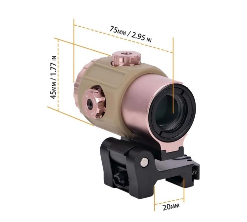 Nikula 558-G43 XPS2 Hedef İşaretleyici Red Dot - Holografik Nişangâh, 5x Büyütmeli Set Çöl Rengi