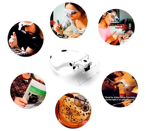 Nikula-Şarjlı gözlük büyüteç çalışma büyüteci 5 lensli 9892b2c