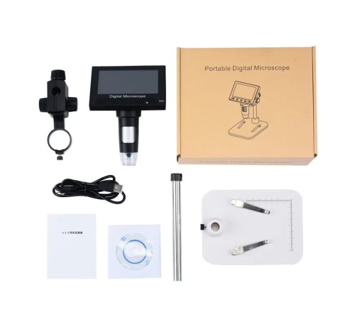 Nikula- 1000X 2.0MP USB dijital elektronik mikroskop 8 LCD ekran VGA büyüteç Dm4-s