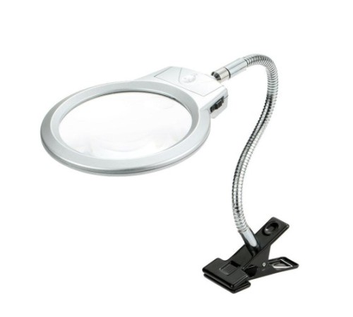 Nikula-2.5x90 Mm 5x24 Mm Büyüteç, Mandallı Metal Hortumlu Masa üstü Büyüteç