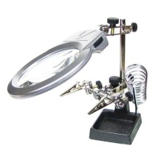 Nikula-Ayarlanabilir Başlıklı Elektronikçi Yardım Lehim Standı Ile Ledli Büyüteç