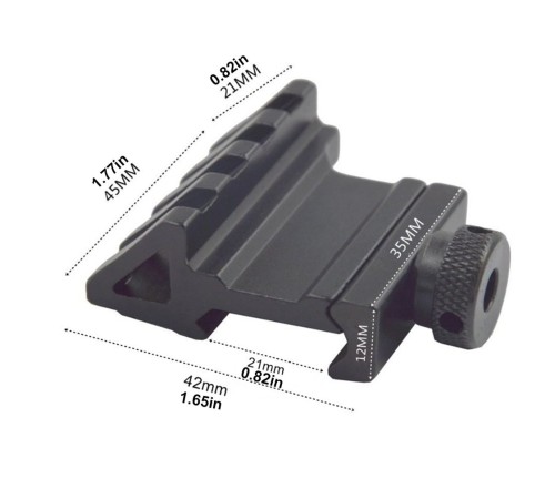 Taktik 45 derece açı ofset yan adaptörü RTS 20mm Picatinny ray