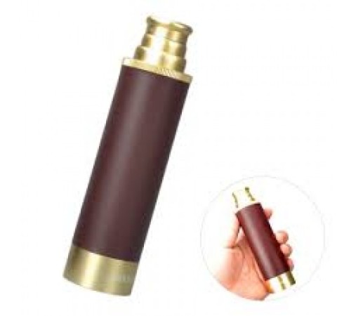 30x40 Panda Büyük Mercekli Pirinç Gövdeli Deri Çantalı Denizcilik Korsan Dürbün