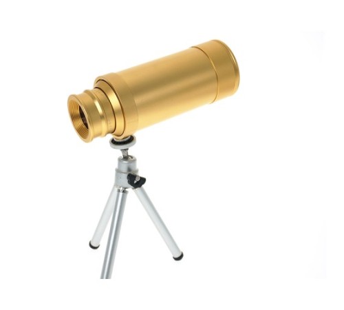 50x50 Panda Metal Gövde Tek Gözle Büyük Mercek Korsan Dürbün Gold