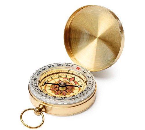 Yuvarlak Sarı Metal Kasa Su Geçirmez Fosforlu Dayanıklı Pusula G50