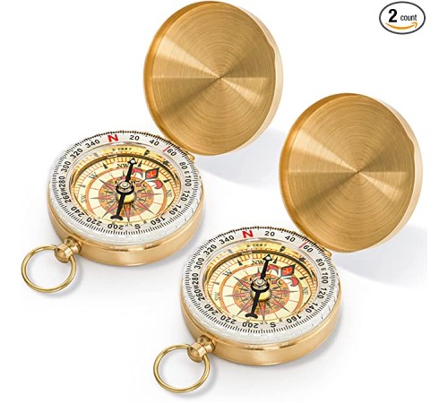 Yuvarlak Sarı Metal Kasa Su Geçirmez Fosforlu Dayanıklı Pusula G50