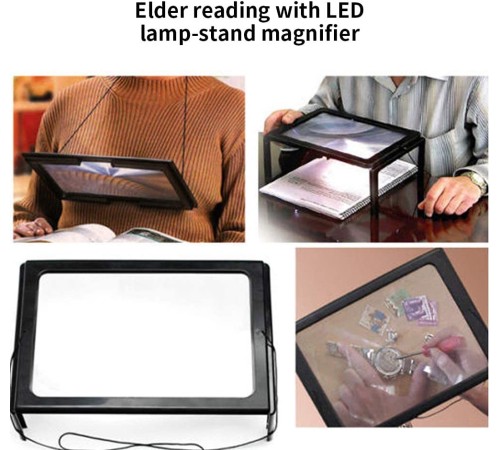 Nikula-Yaşlılar için  A4 boyutu masa tipi ışıklı okuma büyüteç th-275205b