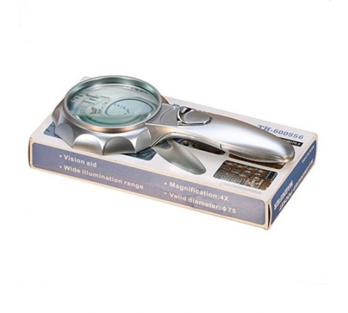 Nikula-4x 6 Led Işık Aydınlatma 75mm Optik Lens El Büyüteç