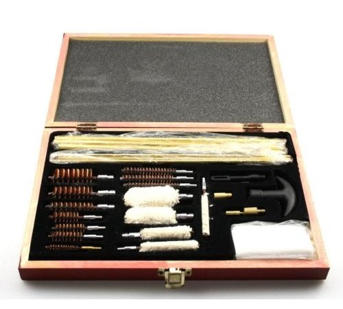 Nikula-27parça Ahşap Kutu Evrensel Tabanca Temizleme Seti