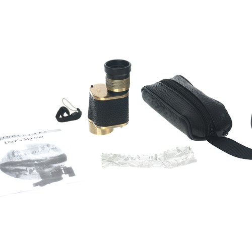 6x24  Baıgısh, Askeri Tarzi Pirinç Ve Deri Kaplamalı, Deri çantalı Monocular Dürbün Sarı