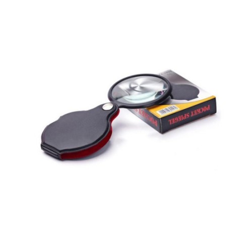 Nikula-5x 60mm Cam Optik Lens,katlabilir,deri Kaplamalı Cep Büyüteç-xx1051